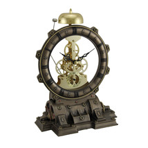 Time&#39;s Gate Metallized Steampunk Generator Desktop Striking Clock - £84.63 GBP