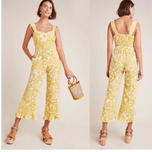 FAITHFULL THE BRAND Sunny Yellow and White Floral Kasbah Crop Jumpsuit S... - $57.09