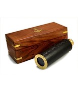 Solid Brass/leather Admiral Spyglass 14 Inches Golden - £30.56 GBP