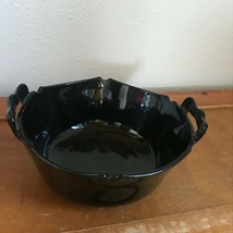 Vintage Black Glass Ash Tray Bowl w Handles – 2.5 inches high not including hand - £9.16 GBP