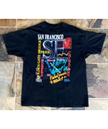 Vtg 1990 San Francisco Black Graphic T-Shirt-Single Stitch-Vacation Tour... - £29.70 GBP