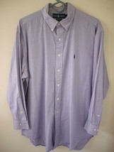 Ralph Lauren Polo Yarmouth Blue Ticking Striped 100% Cotton Long Sleeve Shirt L - £15.57 GBP