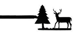 Deer and Pine Tree Curtain Rod 113 In. to 130 In and Brackets - £101.95 GBP