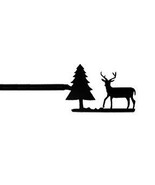 Deer and Pine Tree Curtain Rod 113 In. to 130 In and Brackets - £102.18 GBP
