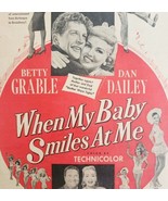 When My Baby Smiles At Me Film 1948 Advertisement Betty Grable Cinema DW... - $54.84 CAD