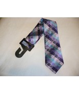 George Men&#39;s Neck Tie Purple Tile Geo Dress Tie New - $13.76 CAD