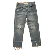 Signature Levi&#39;s Mid Rise Boyfriend Distressed Denim Blue Jeans Womens S... - $14.00