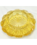 Ashtray MCM Yellow Gold Sunburst Heavy Glass  6&quot; Dia  4 Holders - $39.19