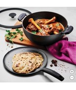 Tramontina Cookware Set Black Cast Iron 7-Quart Kadai Flat Tawa 3-Piece - €79,89 EUR