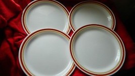 CORELLE CHESTNUT 8.5 INCH LUNCH / SALAD PLATES x 4 GENTLY USED FREE USA ... - $28.04