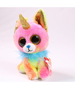 Ty Beanie Boos YIPS Pink And Yellow Unicorn Chihuahua Dog Plush Toy 6&quot; C... - $7.57