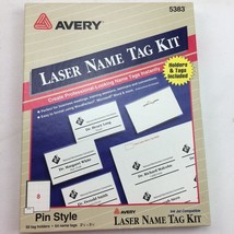 Avery Laser Name Tag Kit #5383 Pin Style 50 Tag Holders 64 Name Tags Professiona - £15.73 GBP