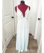 Vintage Vanity Fair Long Nightgown sz 36 green Soft Nylon lace trim nigh... - $53.31 CAD