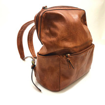 Jen &amp; Co. James Vegan Faux Leather Backpack 13x14x5.5 inches Tan Tote - £46.70 GBP