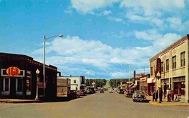 Main Street IGA Grocery Store Sign Grand Marais Minnesota 1950s postcard - £5.14 GBP