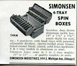 1957 Print Ad Simonsen Aluminum Fishing Tackle Boxes Chicago,IL - £6.25 GBP