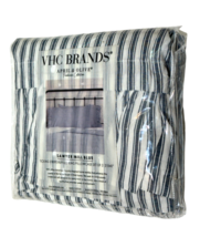 VHC April &amp; Olive Farmhouse Sawyer Mill Blue Ticking Stripe King Pillowcase Set - £18.99 GBP