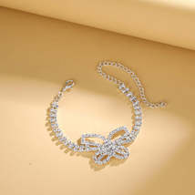 Accessories Full Diamond Butterfly Anklet Multi-layer Rhinestone Anklet - £3.47 GBP