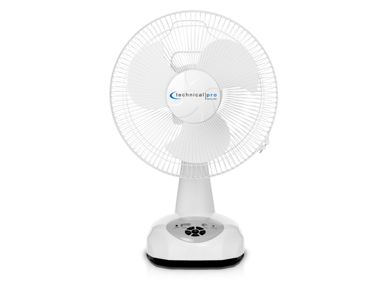 12 Inch Rechargeable Table Fan with LED Night light and Power bank(Tech Pro O12)