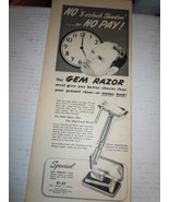 Vintage Gem Razor Better Shaves or Money Back Print Magazine Advertiseme... - £7.06 GBP