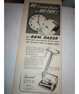 Vintage Gem Razor Better Shaves or Money Back Print Magazine Advertiseme... - €7,77 EUR