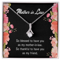 To My Mother-in-Law  So Blessed Alluring Ribbon Necklace Message Card - $66.45+