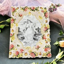 Antique Valentines Day Card Victorian Edwardian Lady Cherub Paper Embossed - £26.33 GBP