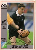 Terry Wright New Zealand Hand Signed Rugby 1991 World Cup Card Photo - £13.36 GBP