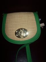 EMMA FOX SPRING GREEN NEW PORT FLAP CROSSBODY Leather Bag Handbag Purse NWT - $35.24