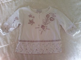 NEXT embroidered long sleeve t shirt top baby girl age 3-6 months 62-68cm - £5.90 GBP