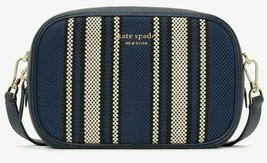 Kate Spade Astrid Oval Crossbody Navy Blue Leather Canvas Bag PXR00433 NWT FS Y - £77.97 GBP