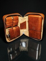 Brizard and Co Antique Saddle Leather Traveler with cutter and lighter image 8
