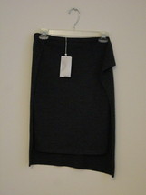 New 3.1 PHILLIP LIM Charcoal Wool Flat Back Panel Pencil Skirt Small S - $92.14