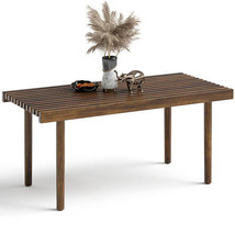 39 Inch Coffee Table with Slatted Tabletop for Living Room &amp; Reception R... - $125.49