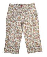 Ann Taylor Loft Capri Stretch Pants 8P Ditsy Floral Zip Pockets Cottage ... - $14.84
