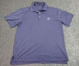 Peter Millar Polo Shirt Mens Medium Blue Pink Golf Summer Comfort Performance - $24.74