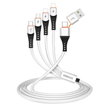 6 In 1 Usb A To Usb C Multi 4 In 1 Dual Phone Type C Micro Port Charger Cord,3A  - £14.89 GBP