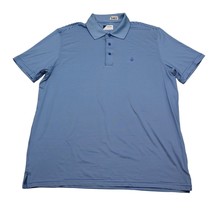 IZOD Shirt Mens L Blue Striped Polo Golf Lightweight Short Sleeve Hiking Casual - $18.69