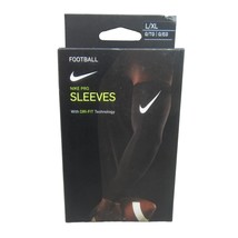 Nike Pro Football Arm Sleeves Pair Adult Size L/XL Dri-Fit Black NEW NFS44010LX - $23.95