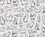 Set Of 4 Same Plastic Printed Placemats, 11&quot;x17&quot;, BLACK &amp; WHITE CATS FAC... - $19.79