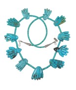 Dinah Gasper Zuni carved turquoise Hand fetish necklace - £1,420.44 GBP