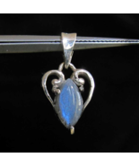 Sterling silver Heart shaped Gemstone Pendant with marquise cut natural ... - $33.95 CAD