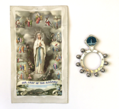 Vintage Miraculous Medal Ring &amp; Card Virgin Mary Size 8.5 Religious Cath... - $15.00