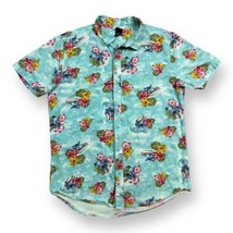 Disney Lilo &amp; Stitch Surf Hawaiian Shirt Mens Small AOP Button Up Short Sleeve - £27.24 GBP