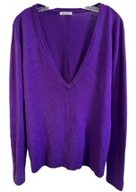 DeFacto Women&#39;s V-Neck Sweater Long Sleeve 100% Acrylic Size XL Purple - £10.12 GBP
