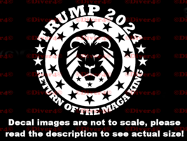 Trump 2024 Return Of The Maga King Lion Head Decal Usa Made Ultra Maga - £5.28 GBP+