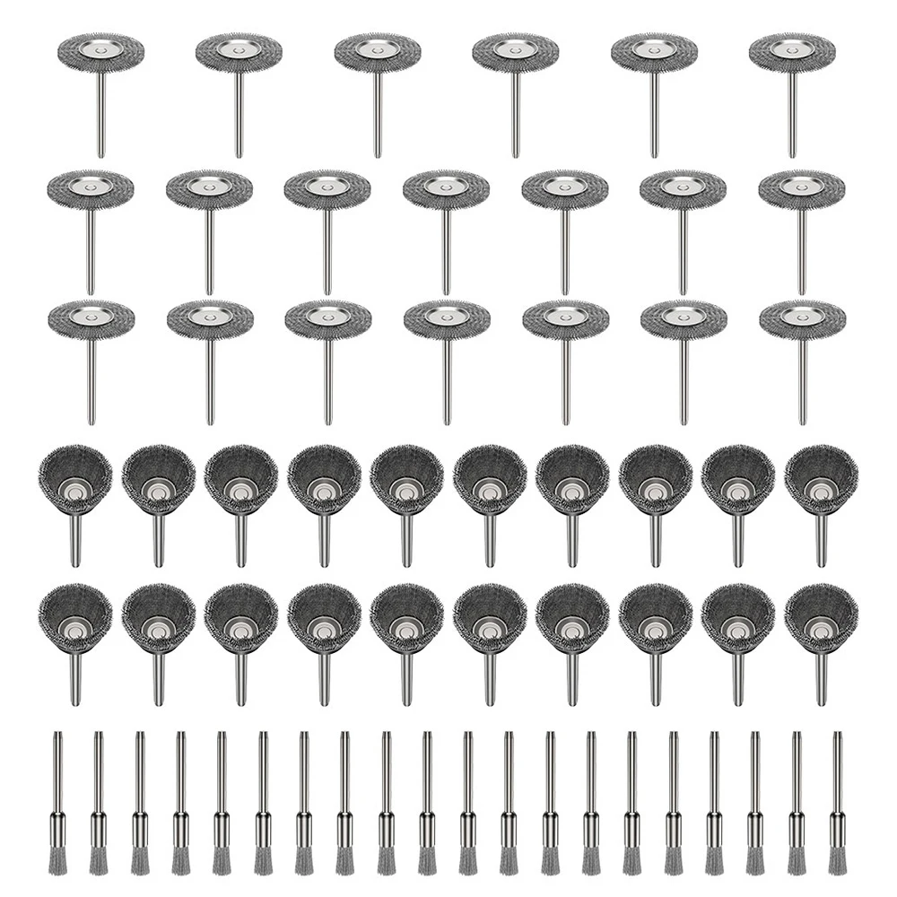 60 Pcs Stainless Steel Wire Wheel ss Brush Dremel Rotary Tool for Mini Drill Dre - $262.92