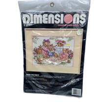 Dimensions Teddy Tea Party Counted Cross Stitch Kit - New - $24.74