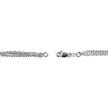 PalmBeach Jewelry .925 Sterling Silver Triple-Strand Beaded Ankle Bracelet 10&quot; - £55.07 GBP