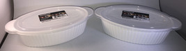 2pcs Surefresh 6.625 Cup Microwavable Casserole Oval Plastic Container &amp; Lid-NEW - £7.69 GBP